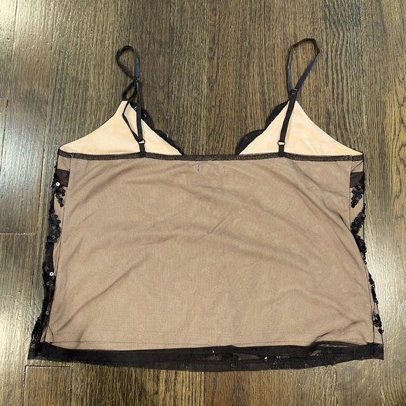 Express black Sequin geometric crop tank top (small) - Picture 2 of 6